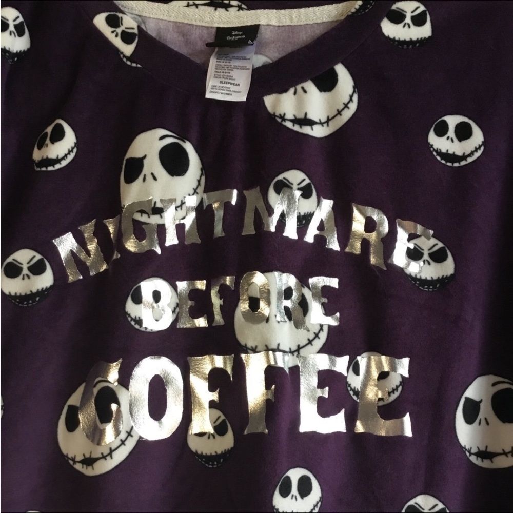 Disney Nightmare Before Christmas “Nightmare before coffee” cozy pj set M - Picture 2 of 6